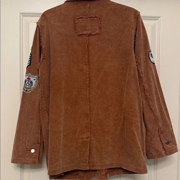 POL Brown Corduroy Patch Pocket Blazer with Applied Patches - Picture 4 of 4